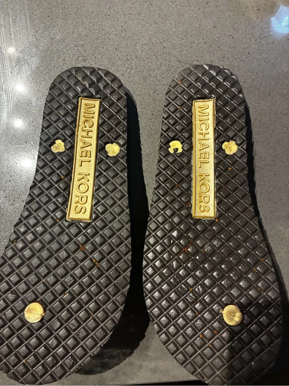 Michael Kors Gold Logo Women’s Flip Flop Sandals